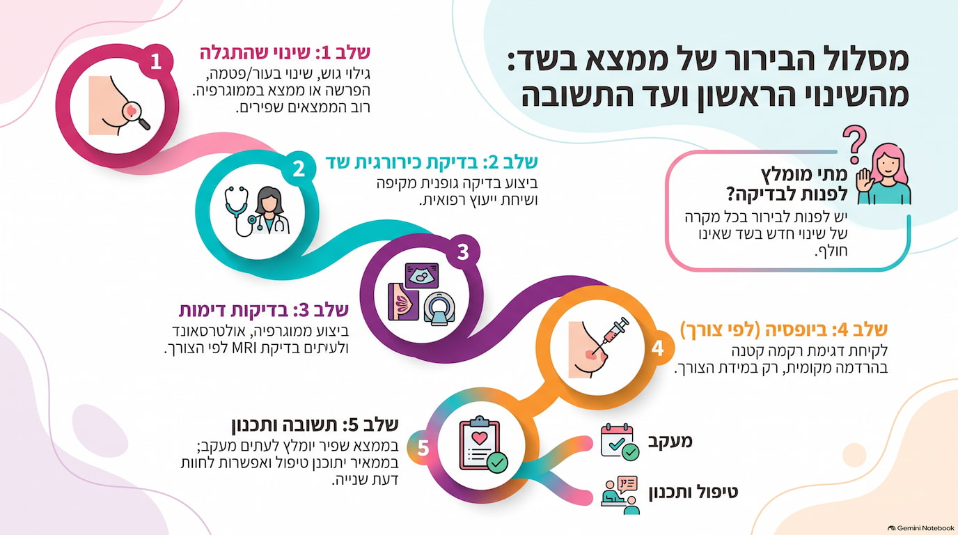 מסלול הבירור של ממצא בשד – מהשינוי הראשון ועד התשובה